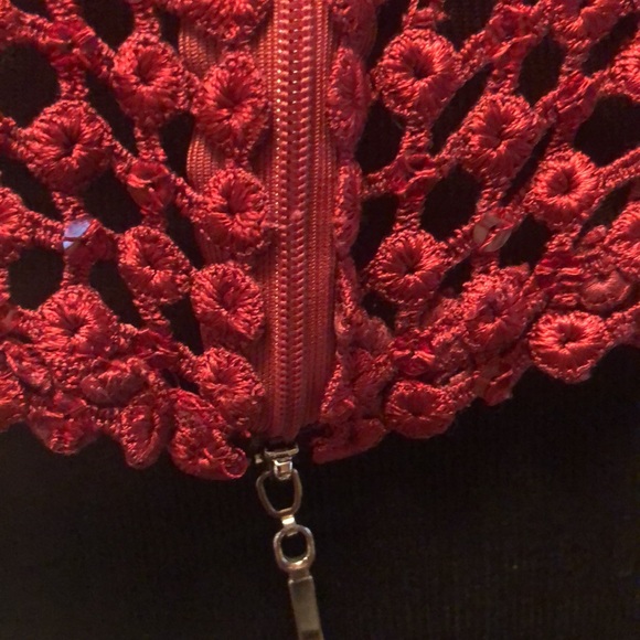 Beautiful Red Sequin Women’s Long Sleeved Jacket Made in France - Picture 10 of 15